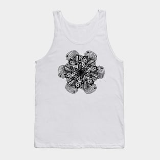 Trendy stylish black color print mandala. Hand drawn illustration. Posters and Art Prints Tank Top